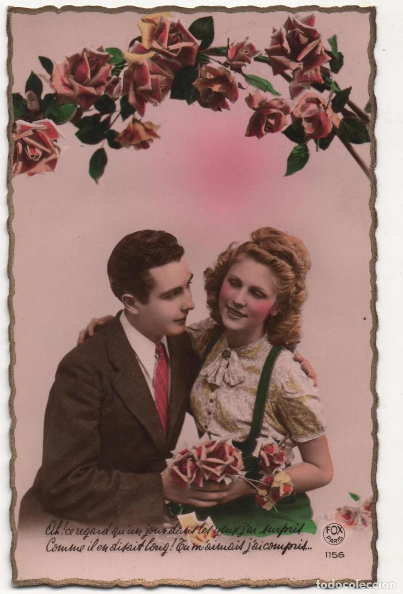 Cartoline: Postal francesa a&ntilde;os 40- sin circular-Rom&aacute;ntica-