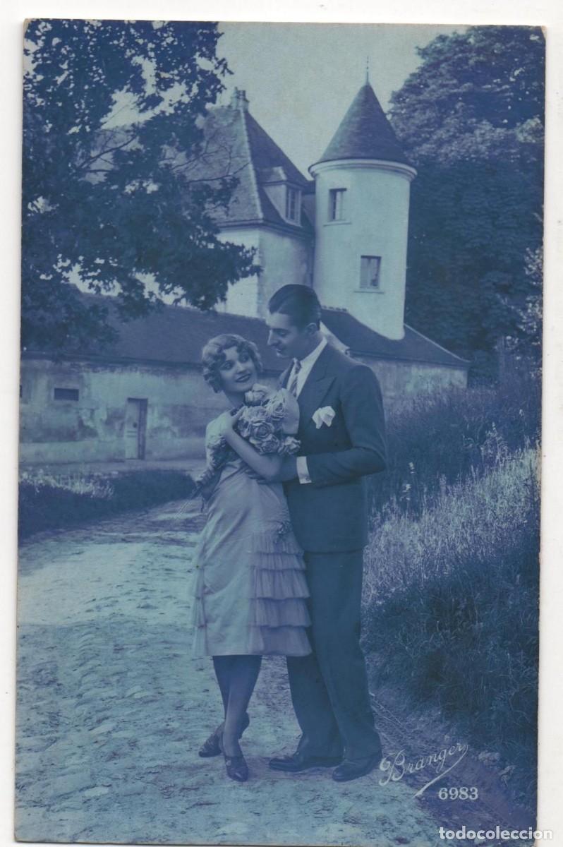 Postkarten: Postal francesa a&ntilde;os 40- sin circular-Rom&aacute;ntica-
