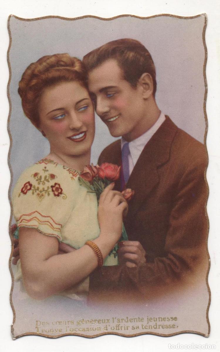 Cartoline: Postal francesa a&ntilde;os 40- sin circular-Rom&aacute;ntica-