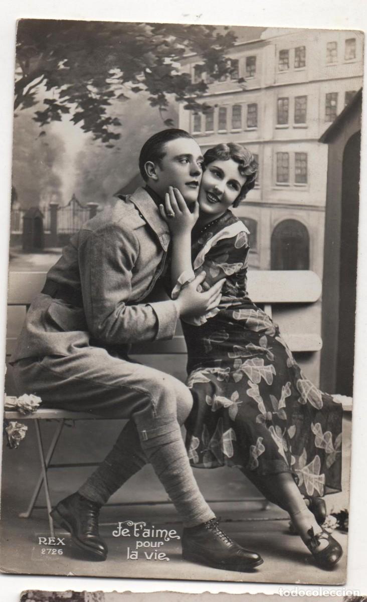Postkarten: Postal francesa a&ntilde;os 30-40- escrita-Rom&aacute;ntica-