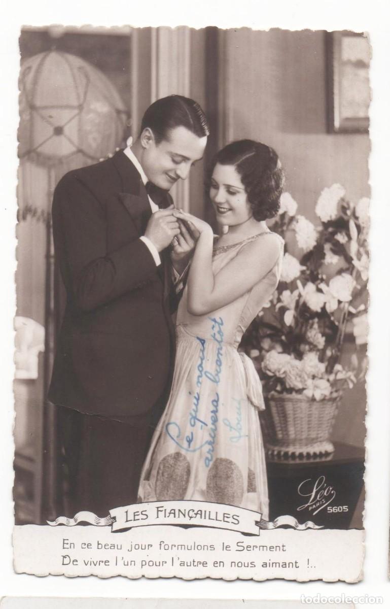 Postais: Postal francesa a&ntilde;os 30-40- escrita-Rom&aacute;ntica-