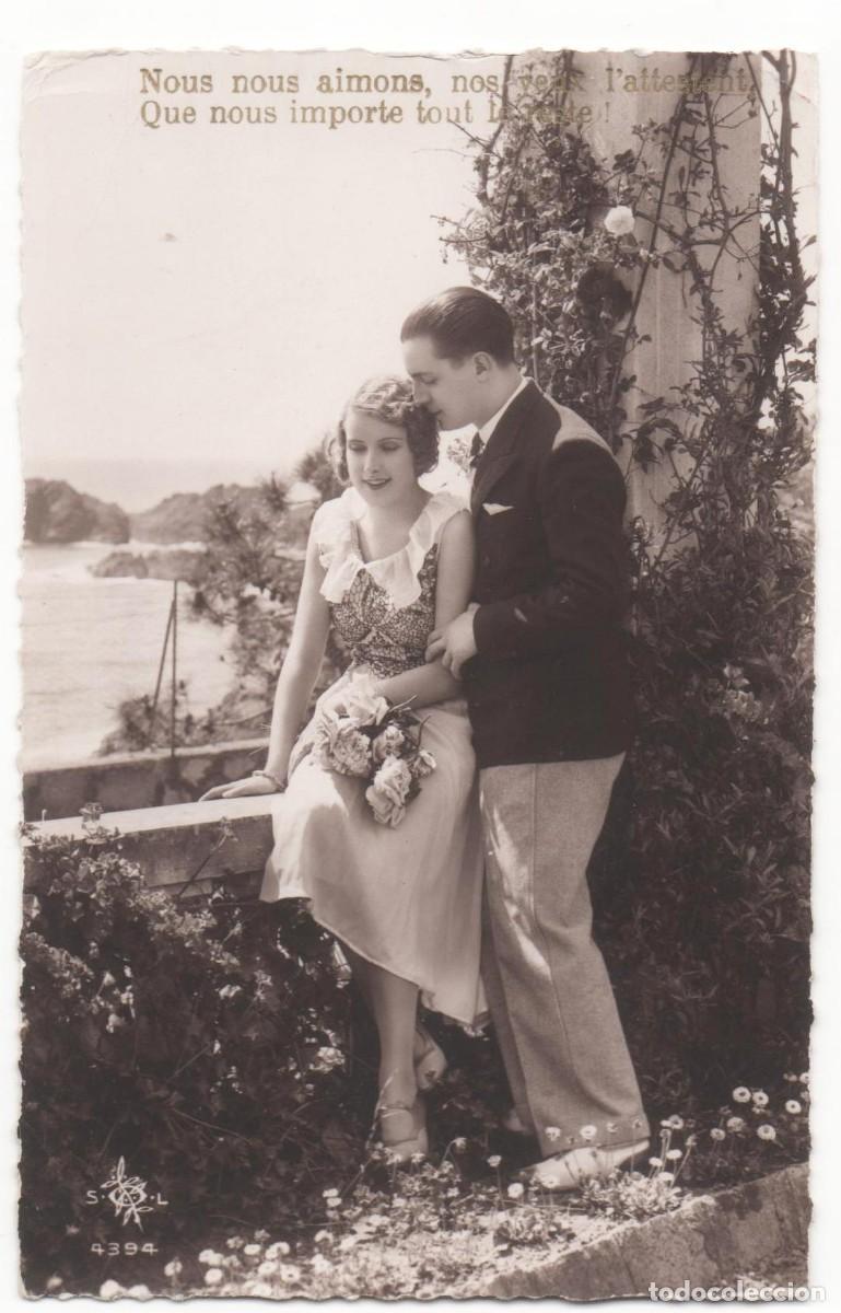 Postais: Postal francesa a&ntilde;os 30-40- escrita-Rom&aacute;ntica-