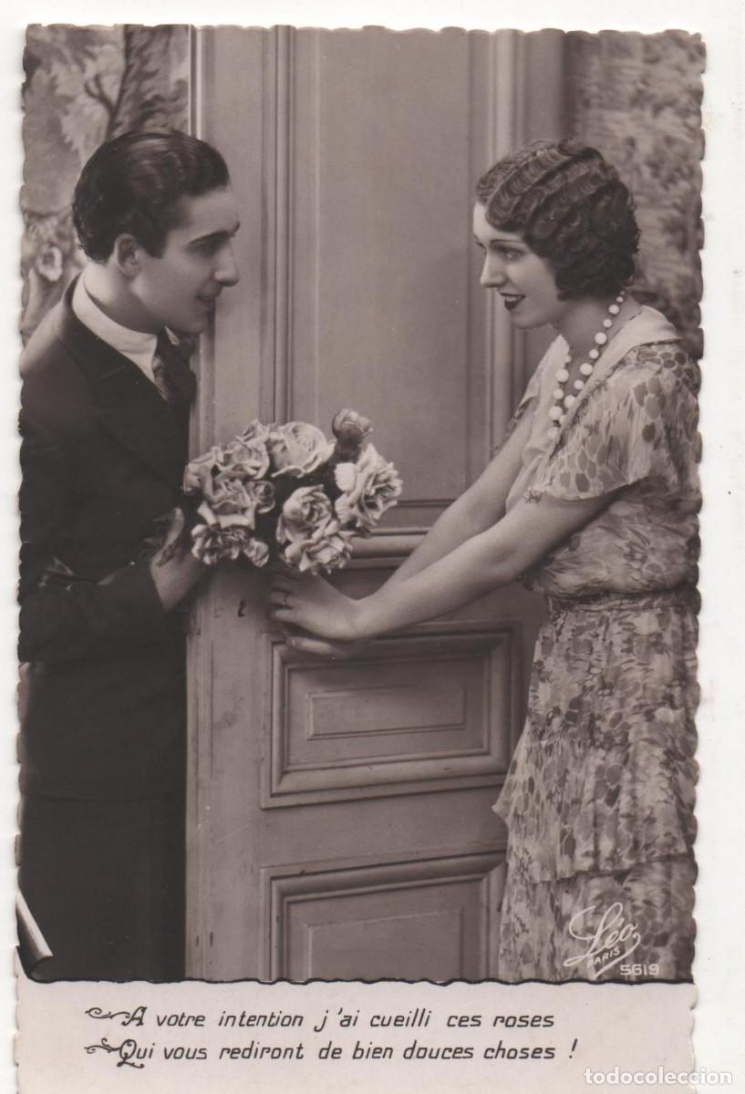 Postkarten: Postal francesa a&ntilde;os 30-40- escrita-Rom&aacute;ntica-