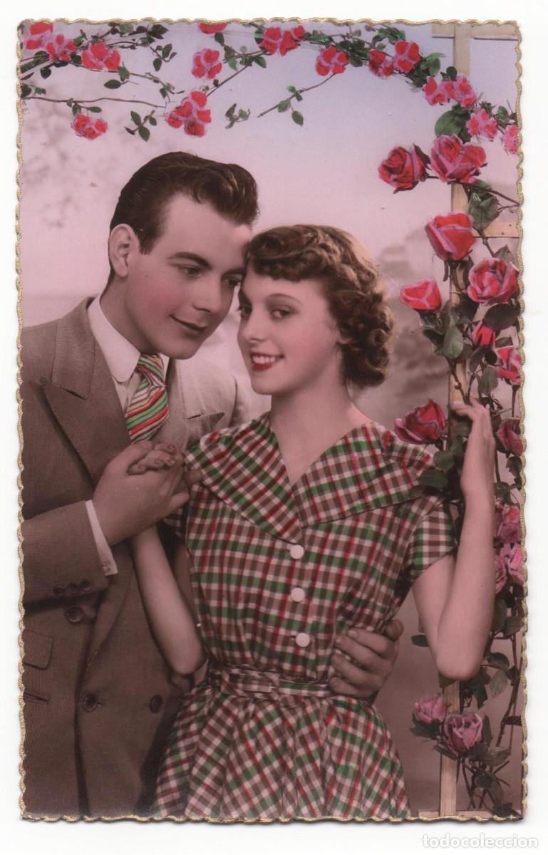 Postkarten: Postal francesa a&ntilde;os 50-60- escrita-Rom&aacute;ntica-parejas