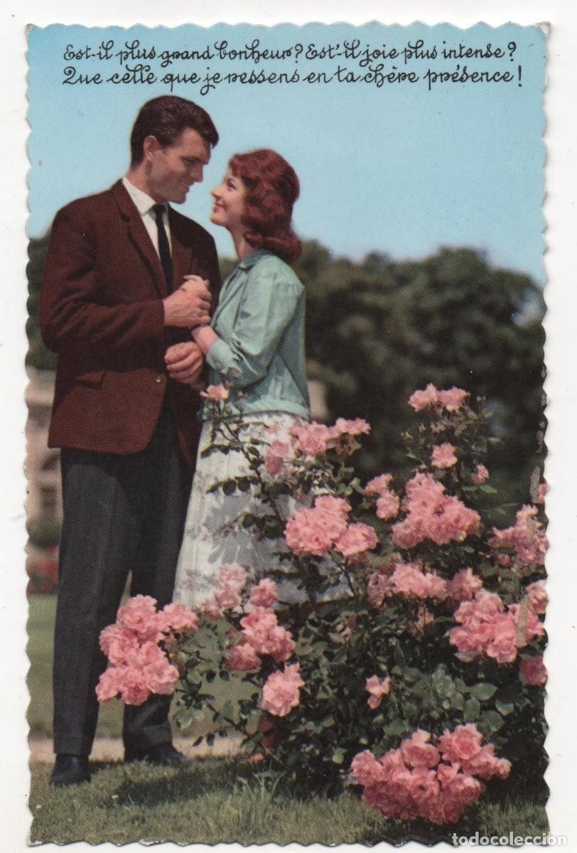 Cartoline: Postal francesa a&ntilde;os 50-60- escrita-Rom&aacute;ntica-parejas