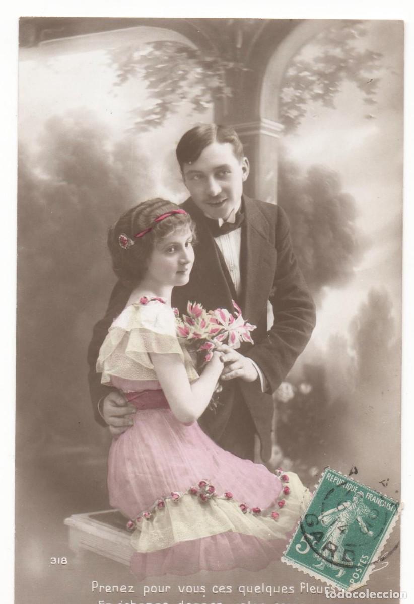 Postales: Postal francesa principios del XX- pareja rom&aacute;ntica