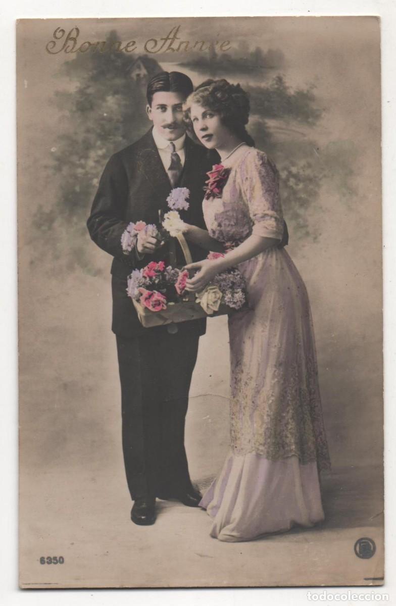 Postkarten: Postal francesa principios del XX- sin circular-pareja rom&aacute;ntica-