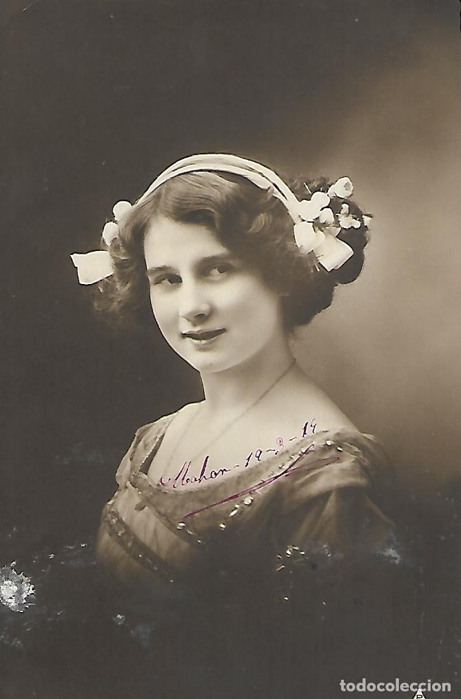 Postcards: ANTIGUA POSTAL-DAMA CON DIADEMA (1914)
