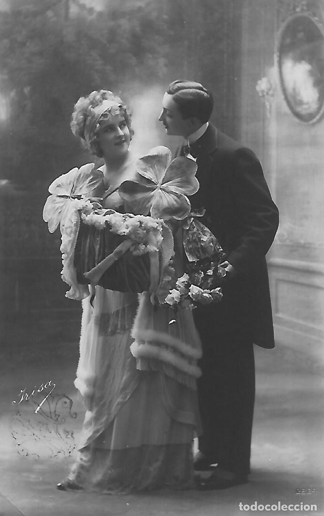Postais: ANTIGUA POSTAL-PAREJA CON PENSAMIENTO (Principios 1900)