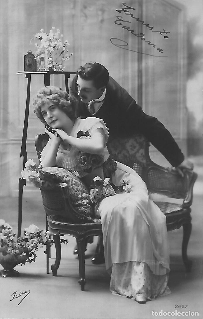 Postais: ANTIGUA POSTAL-INTENTO DE BESO (Principios 1900)