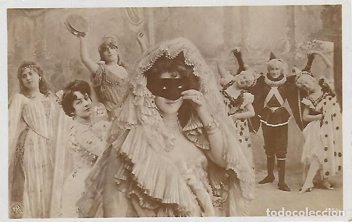 Postais: ANTIGUA POSTAL FOTOGR&Aacute;FICA CON BRILLO-CARNAVAL (1906)