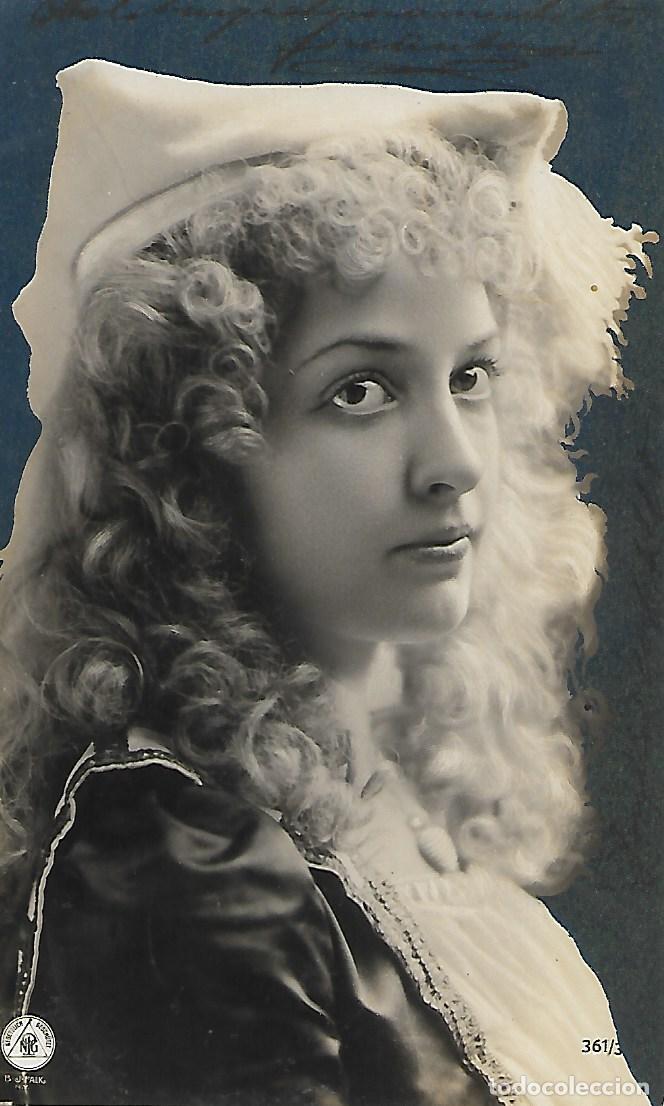 Postais: ANTIGUA Y FANT&Aacute;STICA POSTAL CON BRILLO-HERMOSA DAMA (1905)
