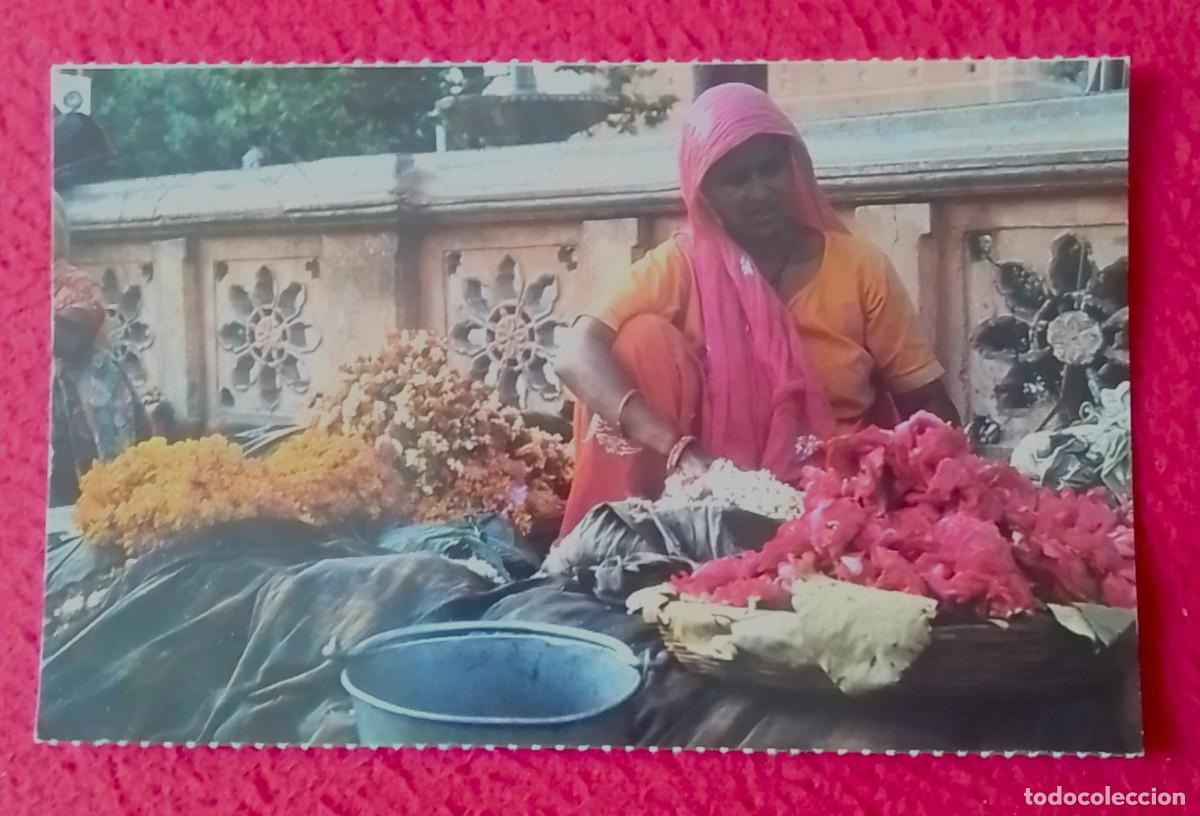 Postkarten: POSTAL POST CARD CACHMIR CACHEMIRA KASHMIR VENDIENDO FLORES SELLING FLOWERS COMERCIO..PUESTO MERCADO