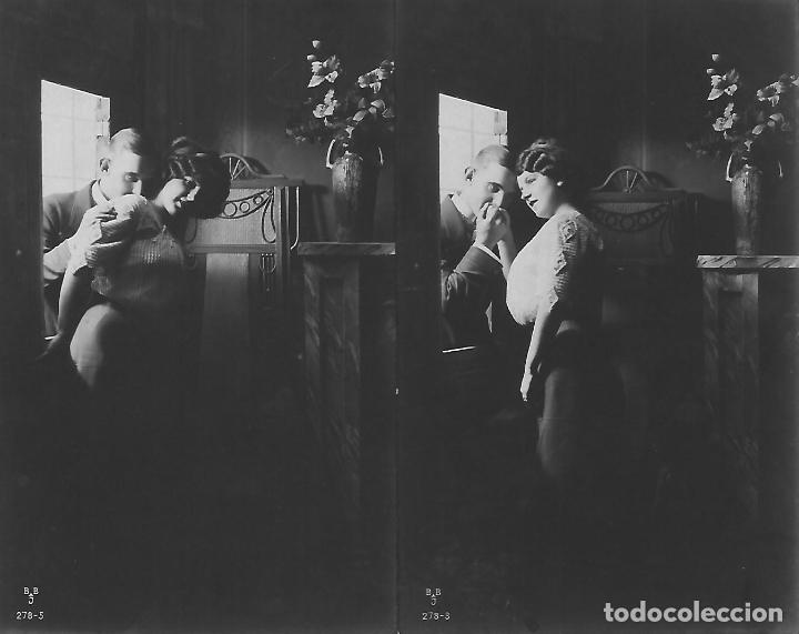 Cartoline: PAREJA DE ANTIGUAS POSTALES-IDILIO EN VENTANA (1912)
