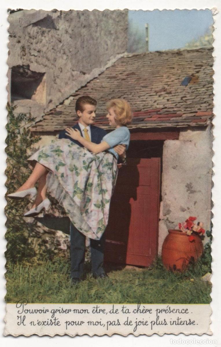 Cartes Postales: Postal francesa-escrita-a&ntilde;os 60-70- pareja rom&aacute;ntica