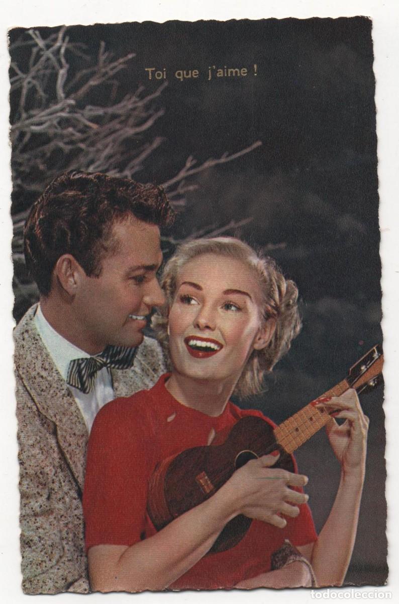 Postais: Postal francesa-escrita-a&ntilde;os 60-70- pareja rom&aacute;ntica