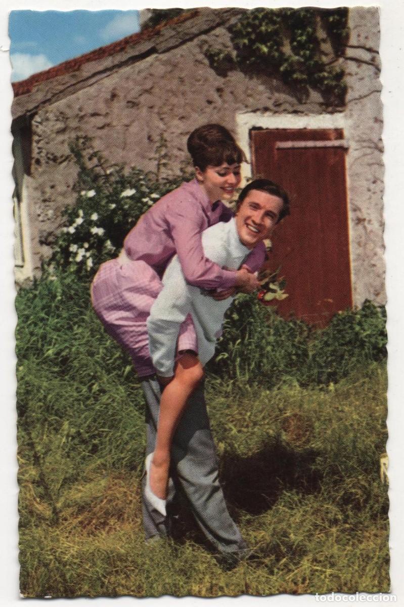 Cartes Postales: Postal francesa-escrita-a&ntilde;os 50- pareja rom&aacute;ntica