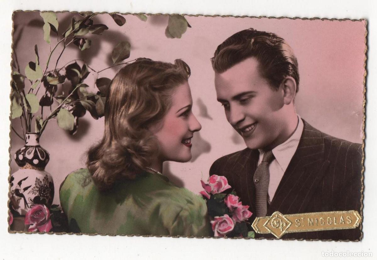 Postais: Postal francesa-escrita-a&ntilde;os40- 50- pareja rom&aacute;ntica
