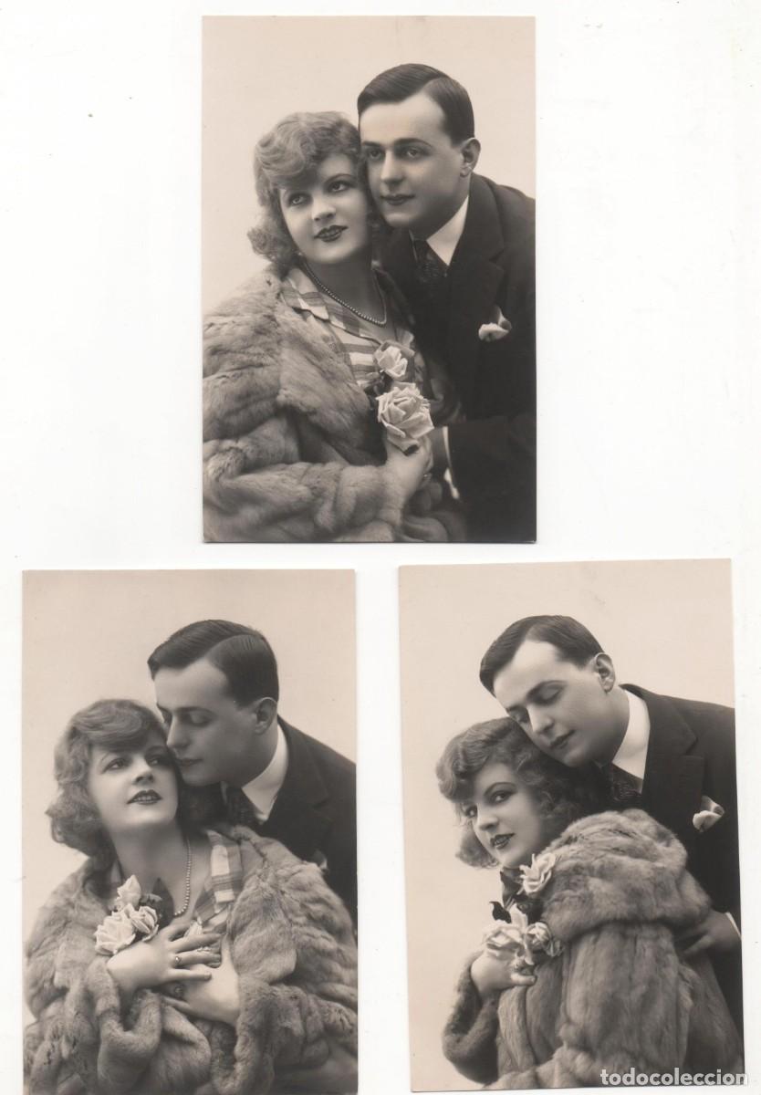 Postkarten: Serie de3 Postales francesas principios del XX- rom&aacute;nticas-sin circular
