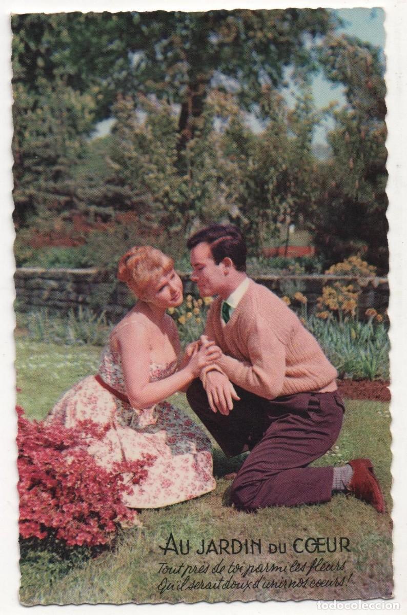 Postcards: Postal francesa a&ntilde;os 60-70- escrita-pareja rom&aacute;ntica