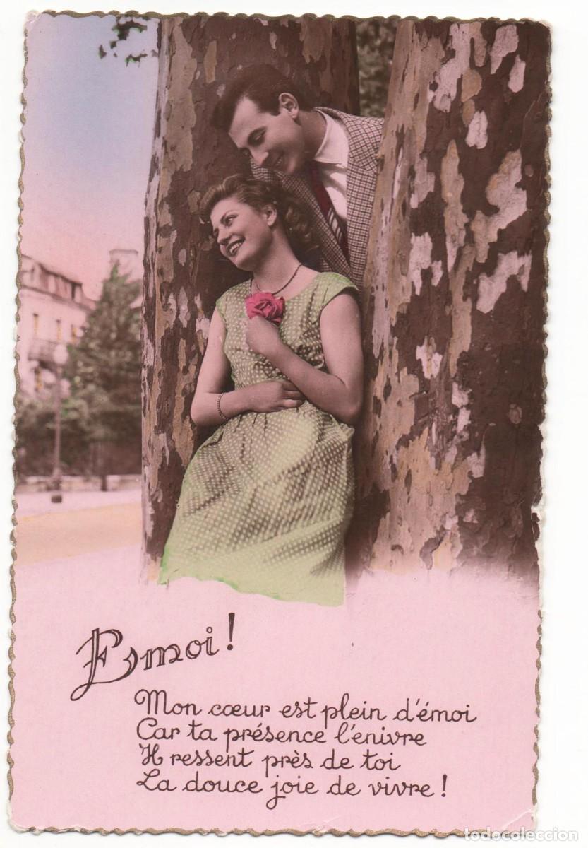 Postcards: Postal francesa a&ntilde;os 40-50- escrita-pareja rom&aacute;ntica