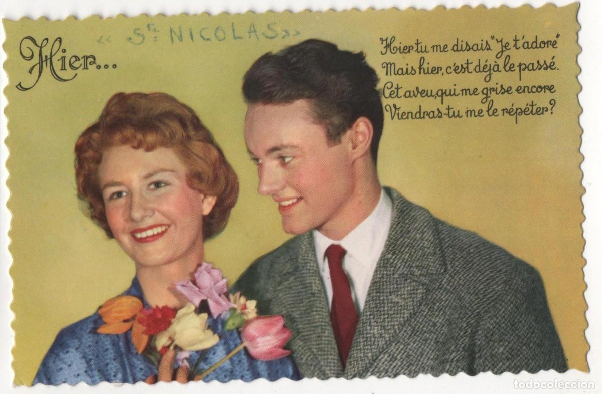 Postcards: Postal francesa a&ntilde;os 40-50- escrita-pareja rom&aacute;ntica