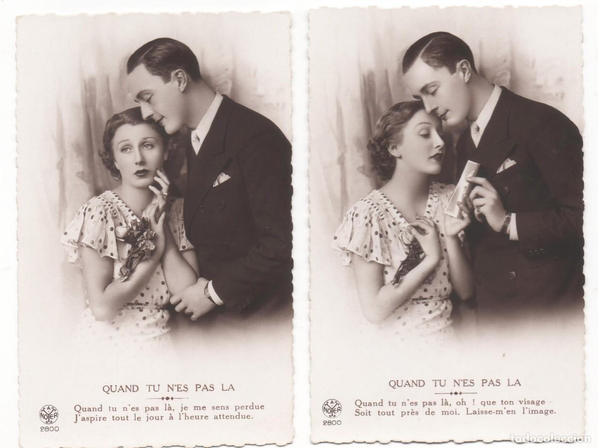 Postales: 2 Postales francesas a&ntilde;os 30-escritas-pareja rom&aacute;ntica-