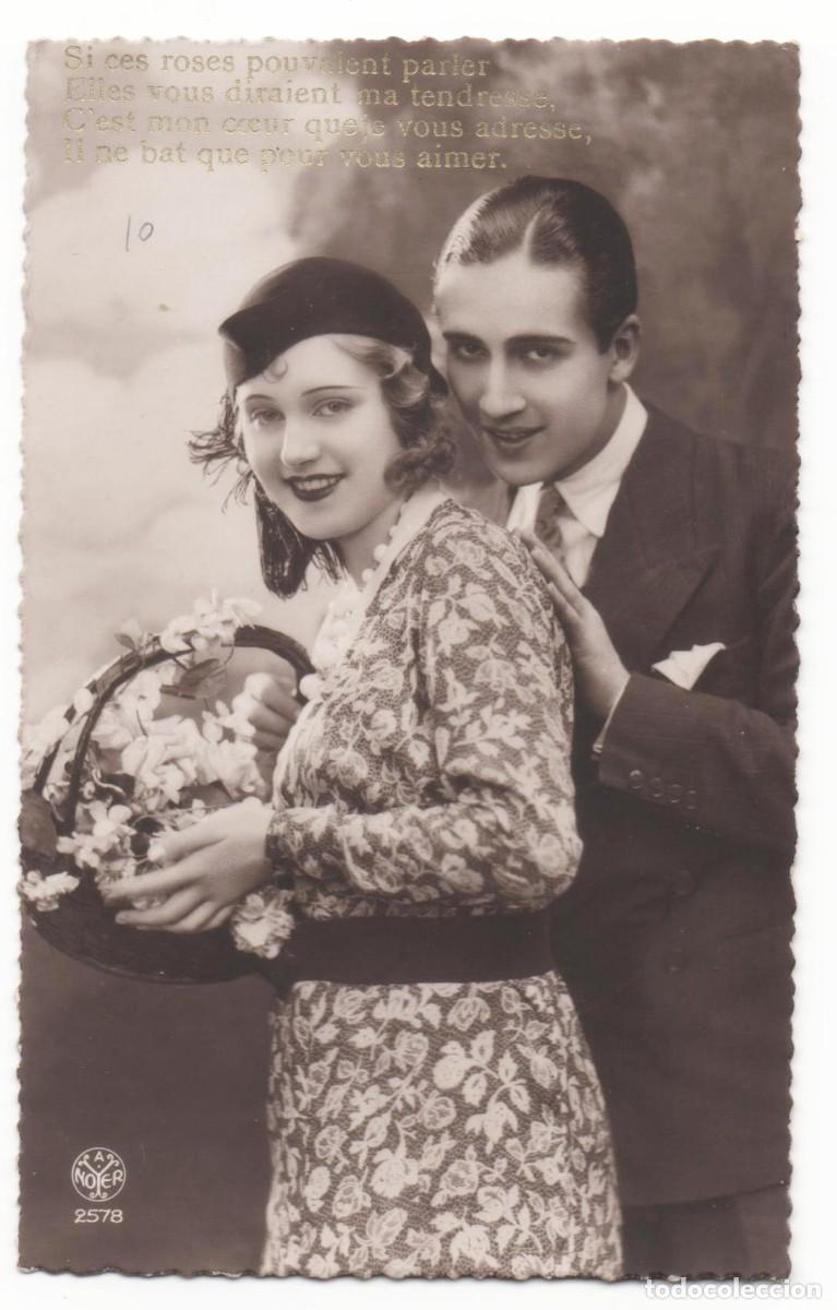 Postkarten: Postal francesa a&ntilde;os 30- escrita-Rom&aacute;ntica-