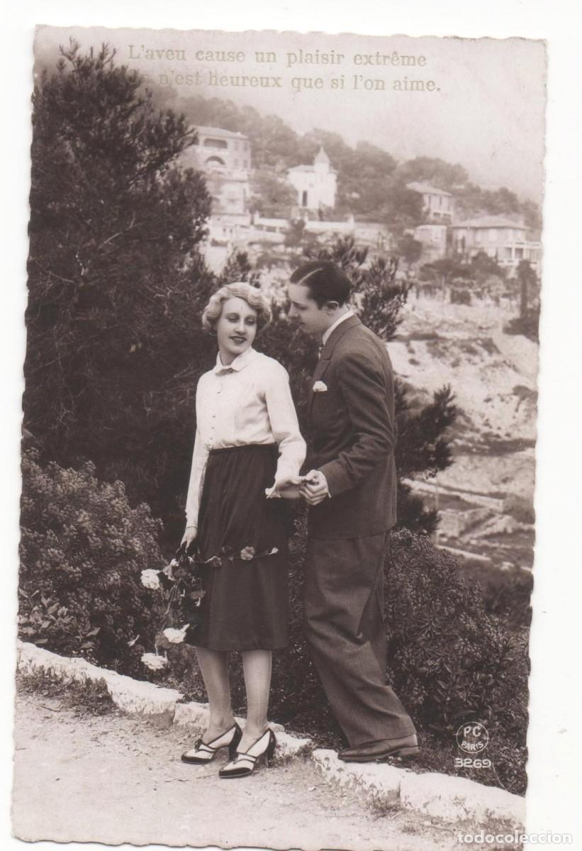 Postcards: Postal francesa a&ntilde;os 30- escrita-Rom&aacute;ntica-