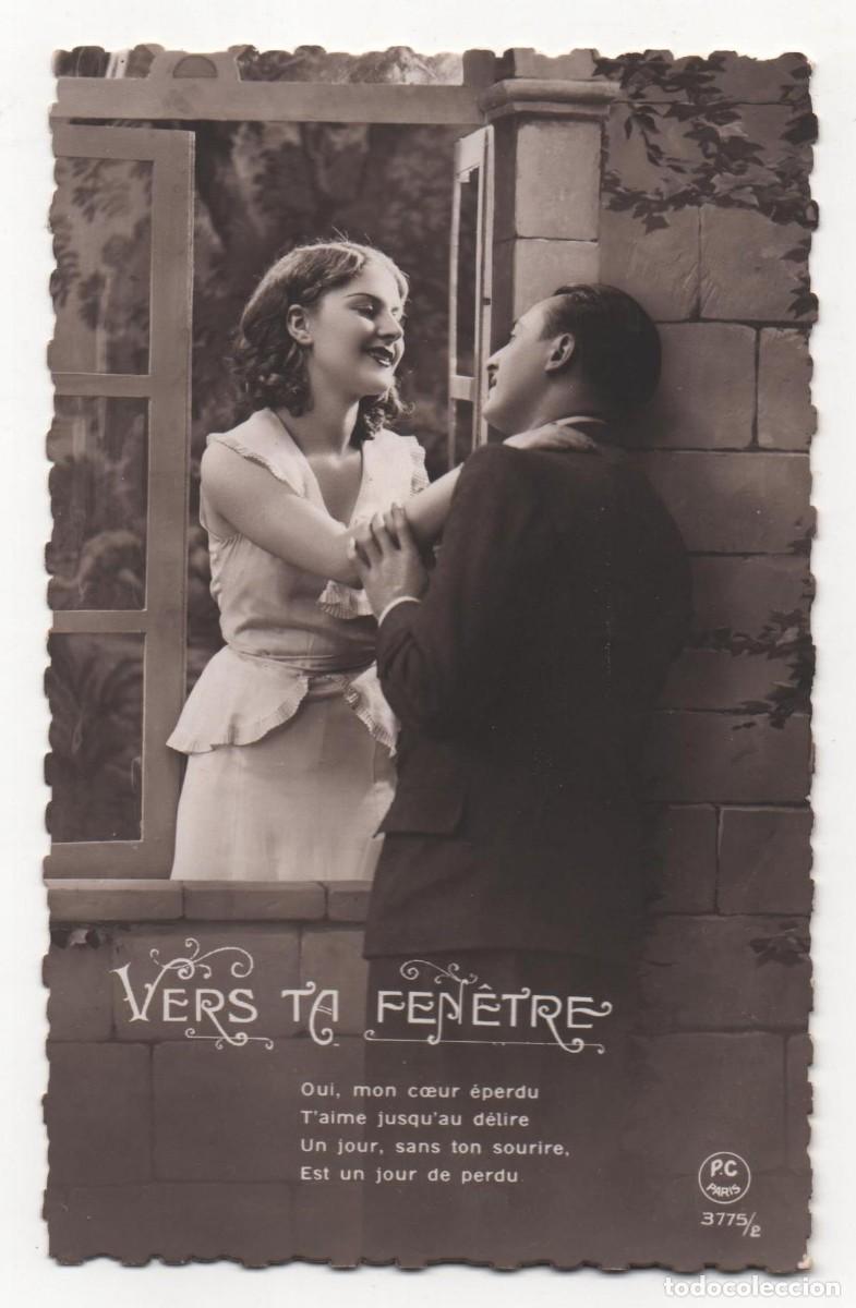 Postcards: Postal francesa a&ntilde;os 30- escrita-Rom&aacute;ntica-