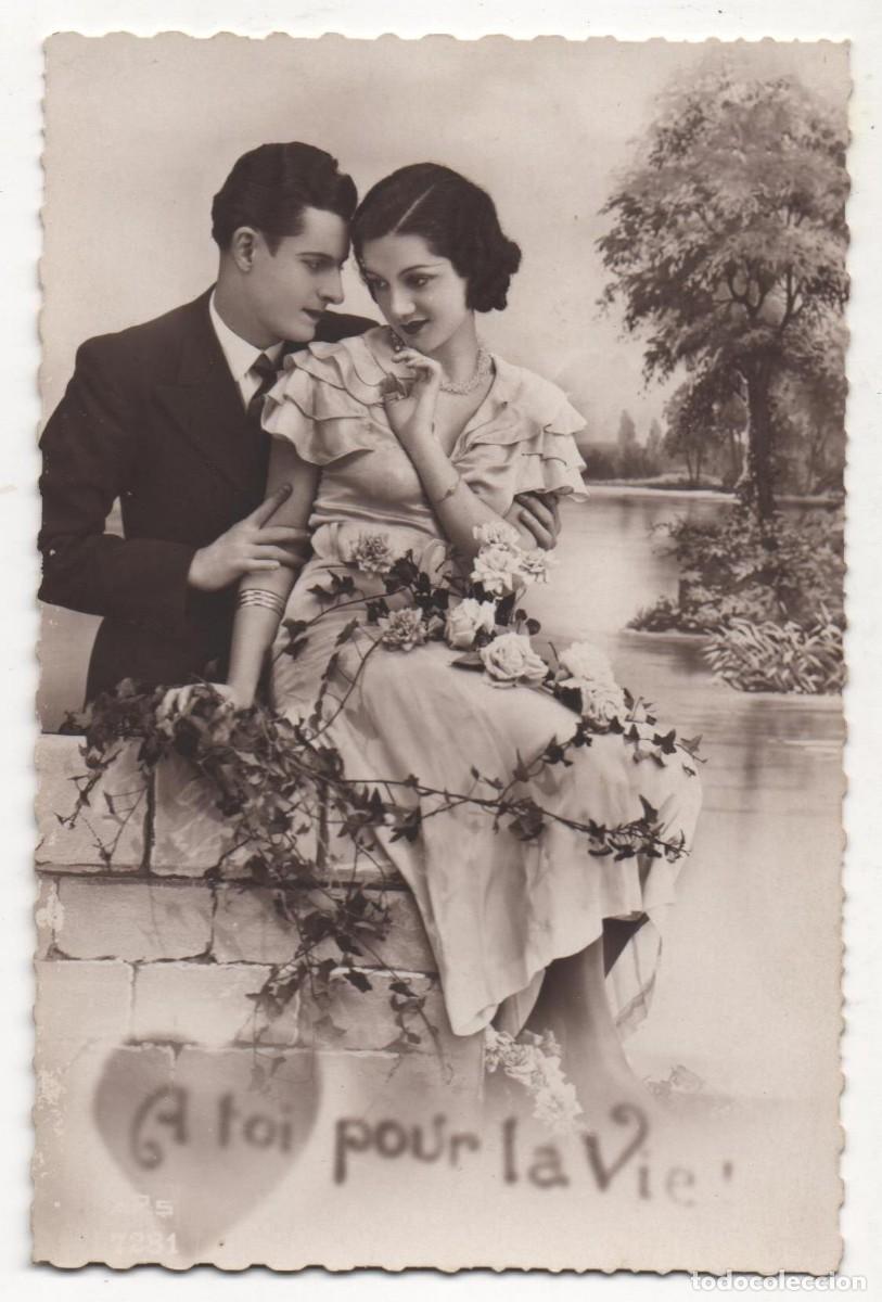 Postcards: Postal francesa a&ntilde;os 30- escrita-Rom&aacute;ntica-