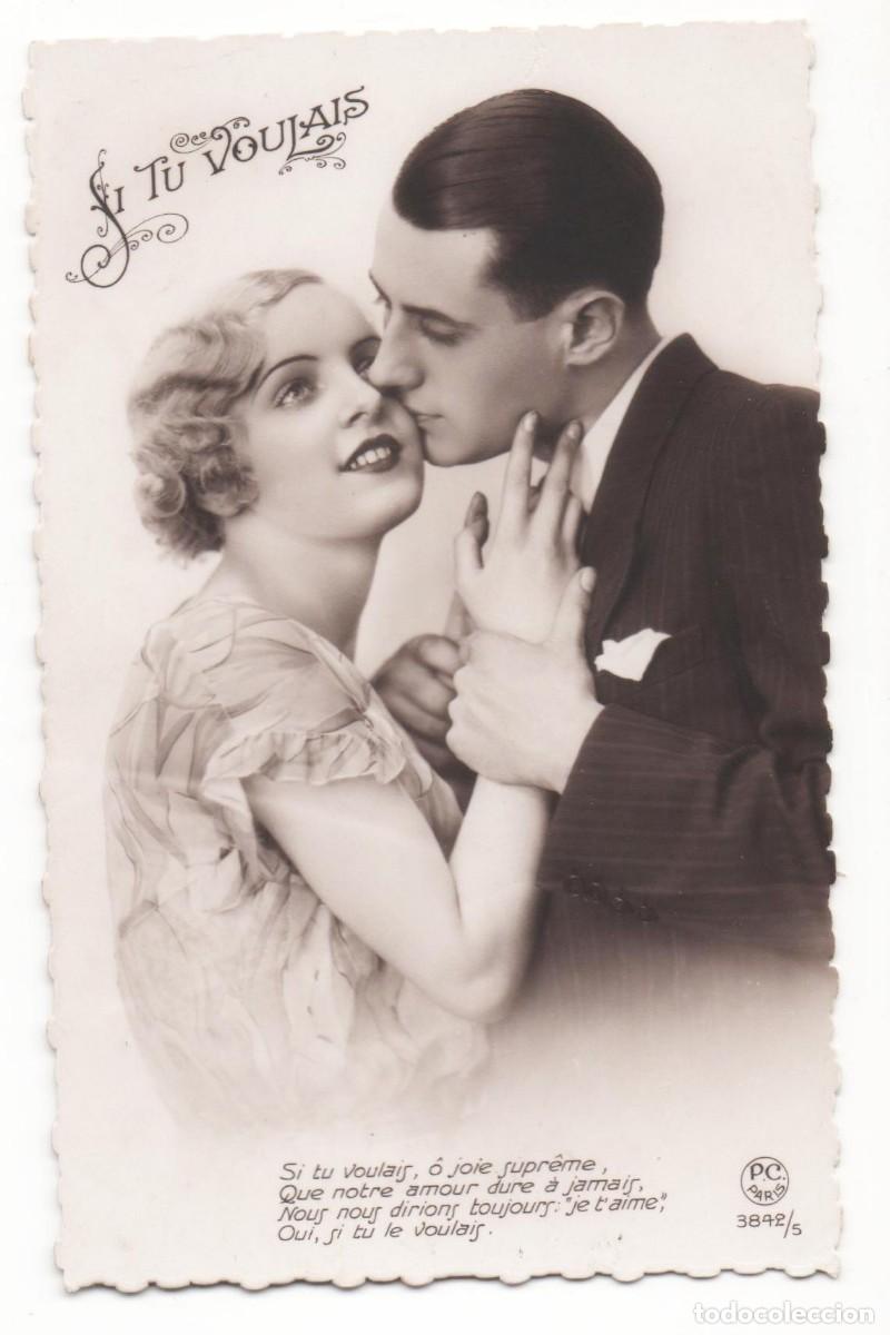 Postcards: Postal francesa a&ntilde;os 30- escrita-Rom&aacute;ntica-