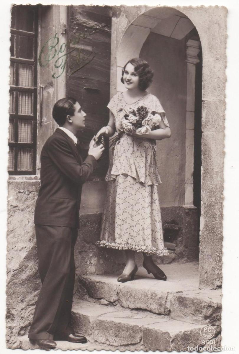 Postcards: Postal francesa a&ntilde;os 30- escrita-Rom&aacute;ntica-