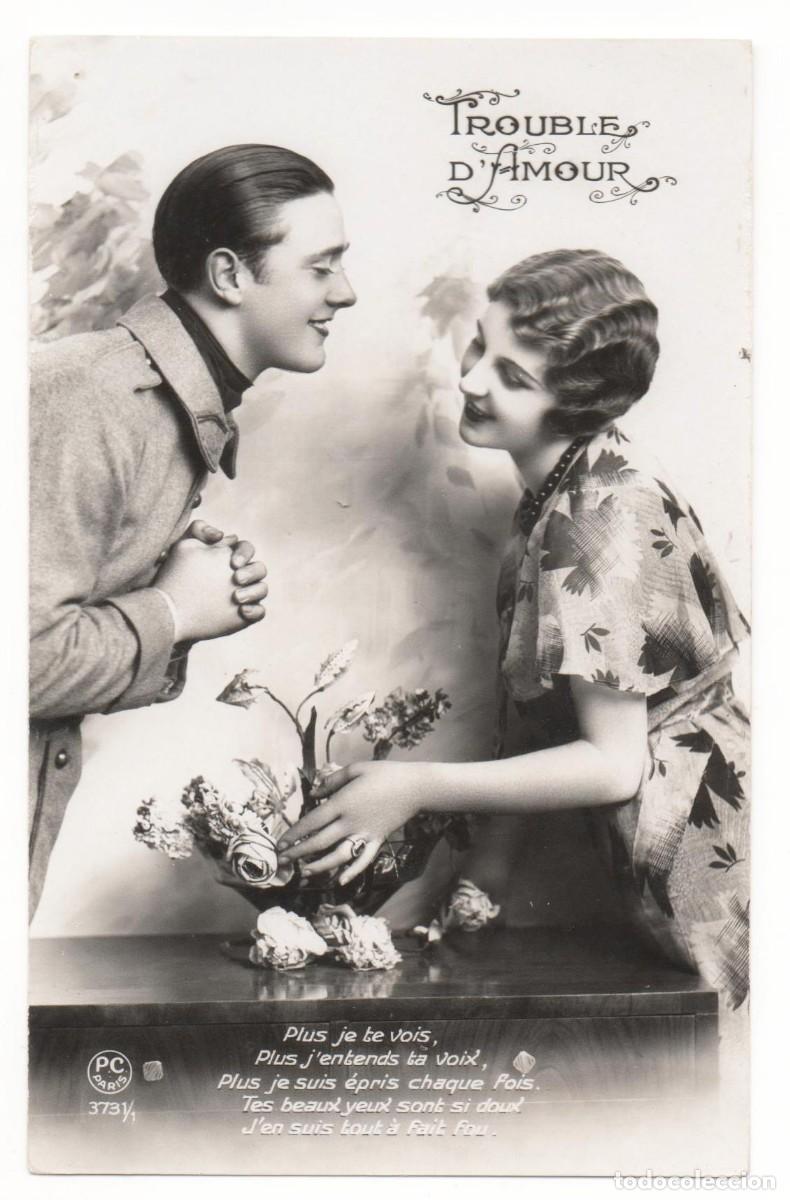 Postcards: Postal francesa a&ntilde;os 30- escrita-Rom&aacute;ntica-