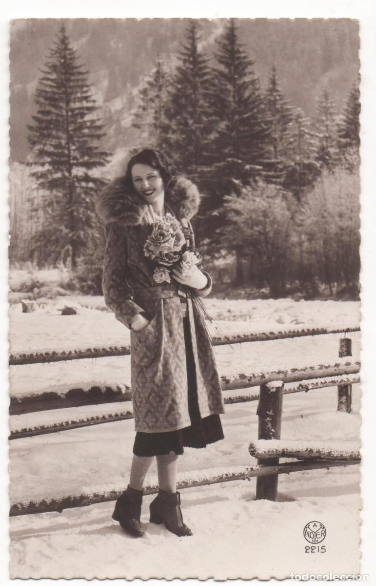 Postais: Postal francesa a&ntilde;os 30- sin circular-Rom&aacute;ntica-mujer con flores