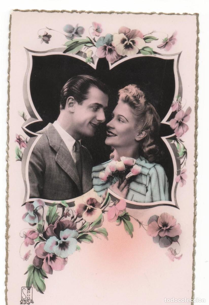 Postcards: Postal francesa a&ntilde;os 40- 50 -sin circular-Pareja rom&aacute;ntica