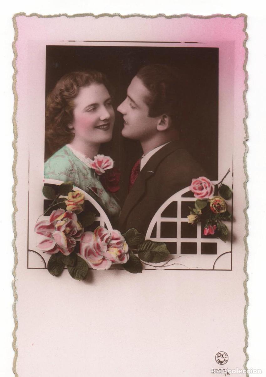 Postales: Postal francesa a&ntilde;os 40- 50 -sin circular-Pareja rom&aacute;ntica