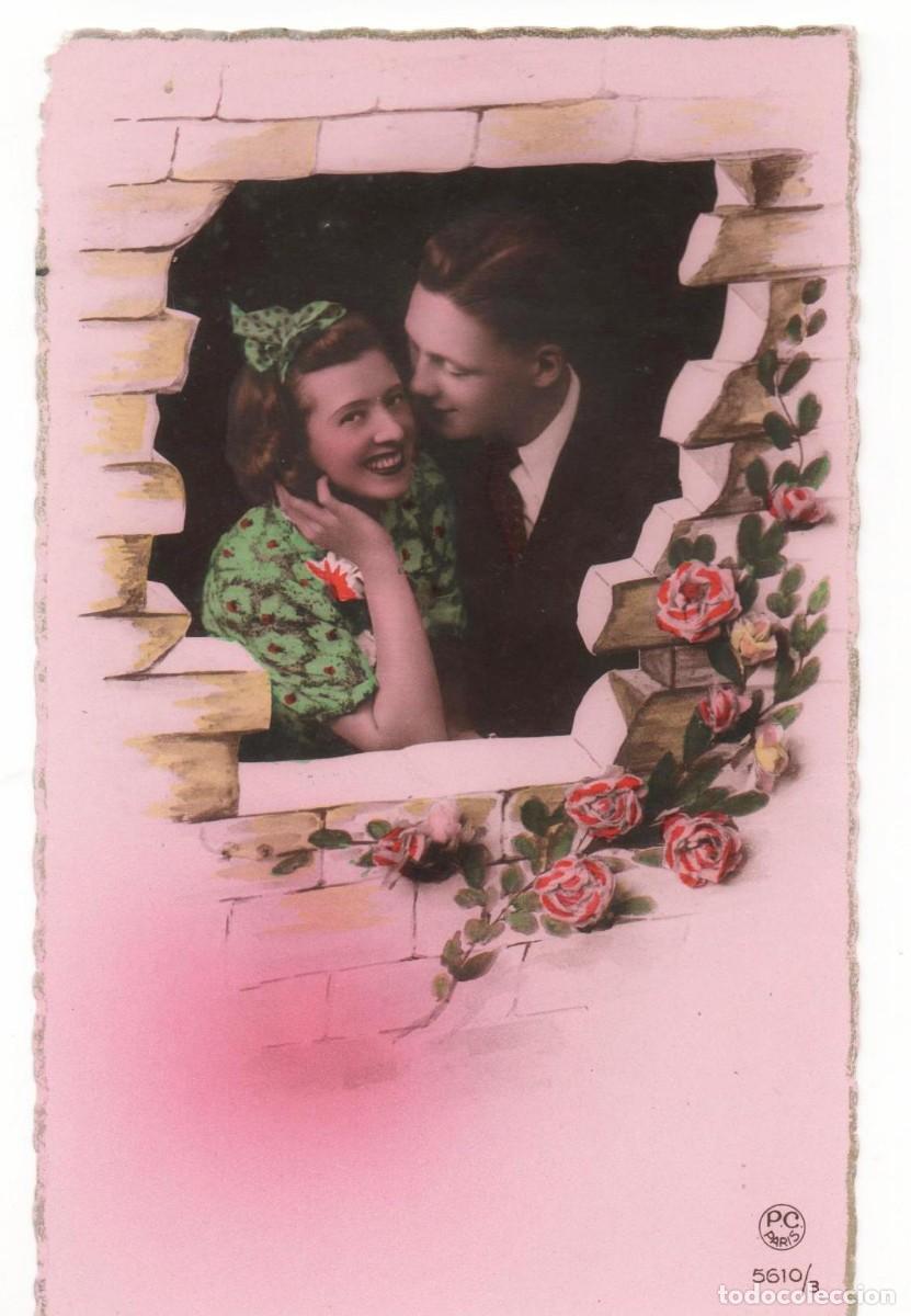 Postales: Postal francesa a&ntilde;os 40- 50 -sin circular-Pareja rom&aacute;ntica