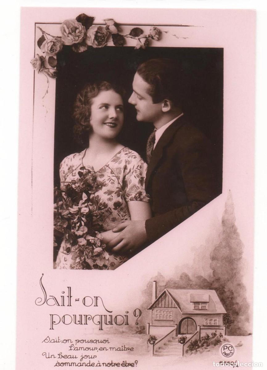 Cartes Postales: Postal francesa a&ntilde;os 40- 50 -sin circular-Pareja rom&aacute;ntica