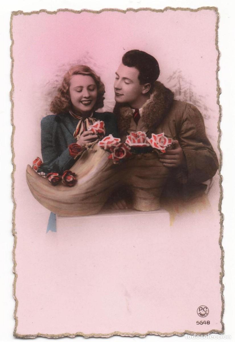 Postales: Postal francesa a&ntilde;os 40- 50 -sin circular-Pareja rom&aacute;ntica