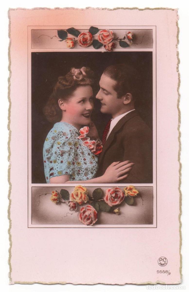 Postales: Postal francesa a&ntilde;os 40- 50 -sin circular-Pareja rom&aacute;ntica