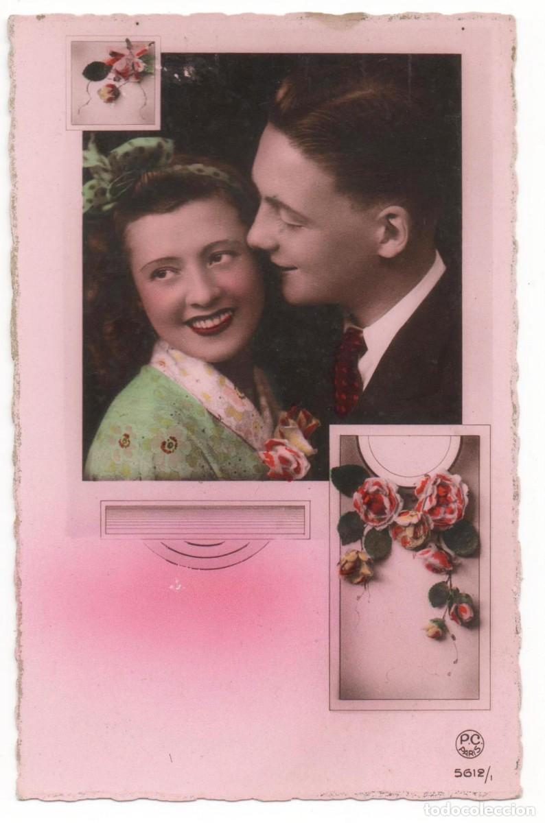 Cartes Postales: Postal francesa a&ntilde;os 40- 50 -sin circular-Pareja rom&aacute;ntica