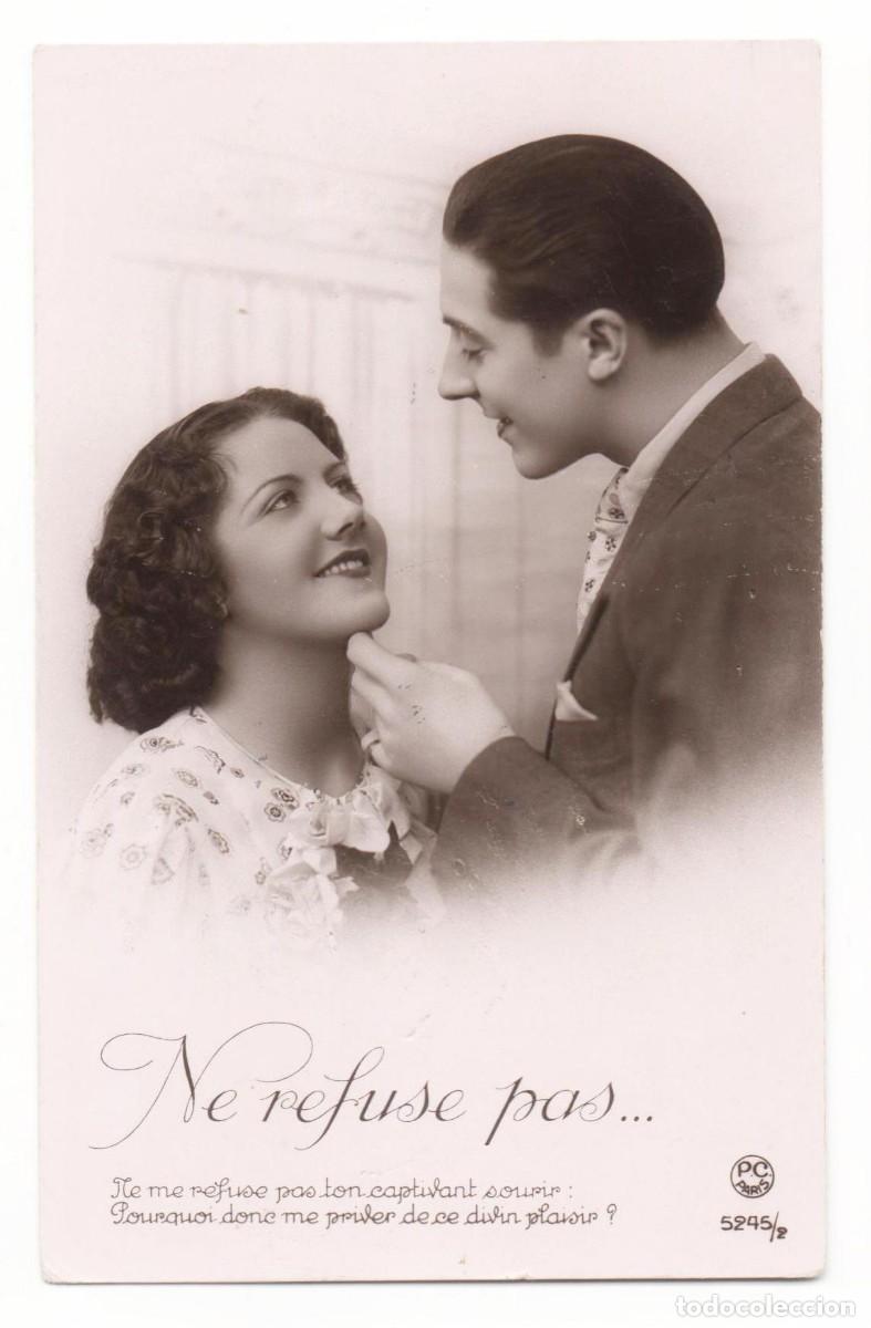 Postales: Postal francesa a&ntilde;os 40- 50 -sin circular-Pareja rom&aacute;ntica