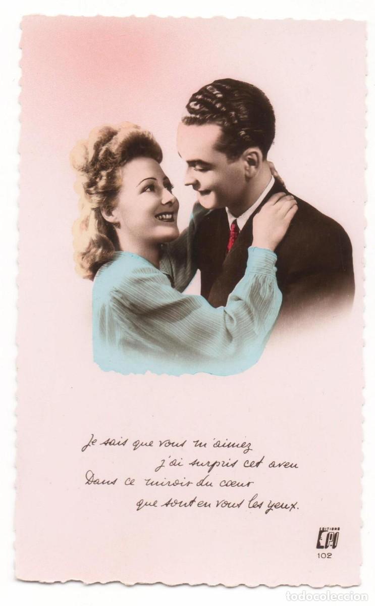 Cartes Postales: Postal francesa a&ntilde;os 40- 50 -sin circular-Pareja rom&aacute;ntica