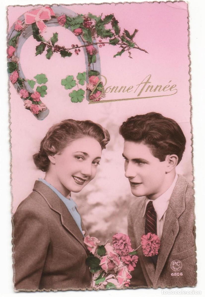 Postais: Postal francesa a&ntilde;os 40- 50 -escrita-Pareja rom&aacute;ntica