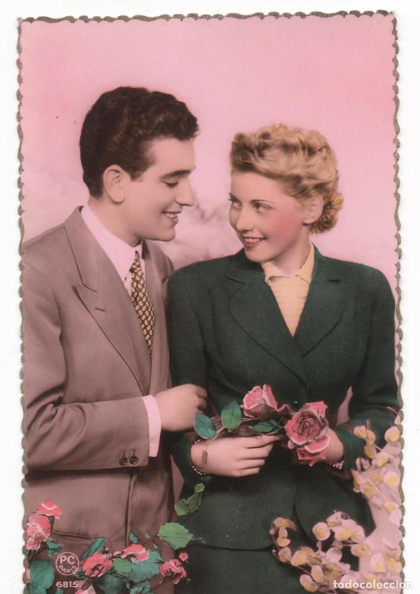 Postais: Postal francesa a&ntilde;os 40- 50 -escrita-Pareja rom&aacute;ntica