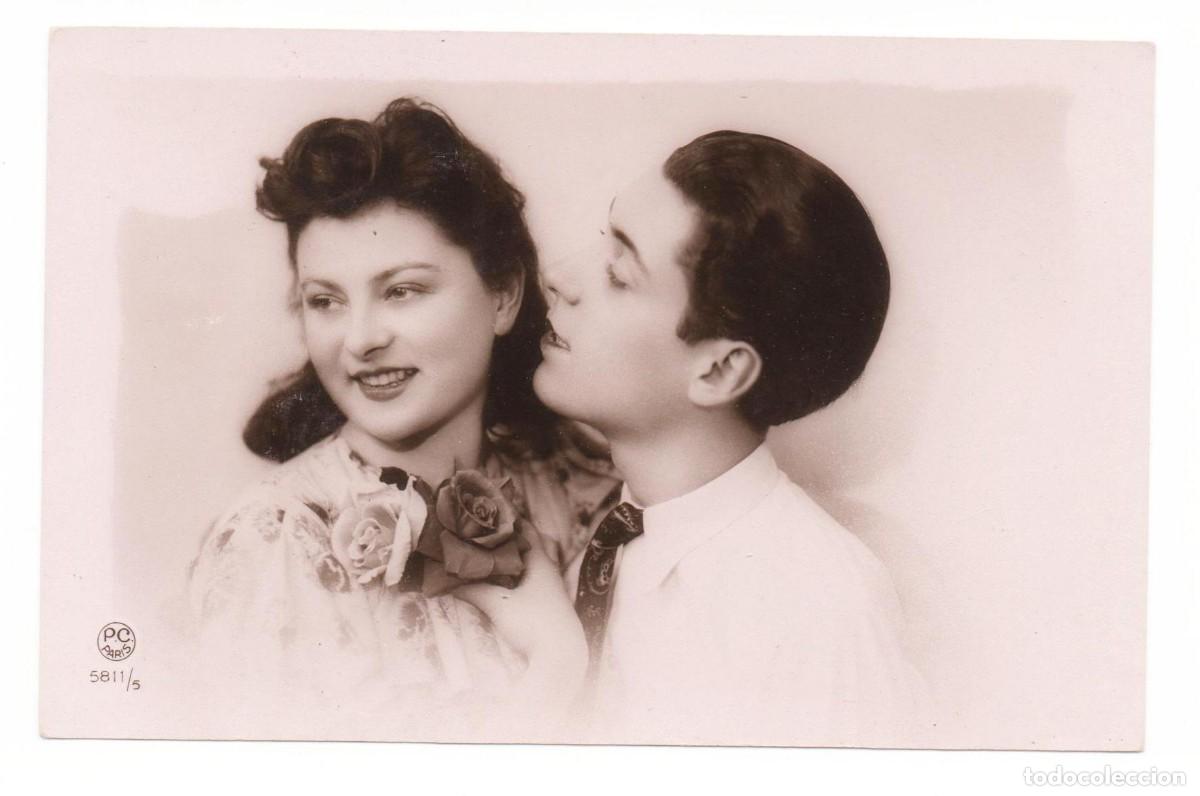 Postais: Postal francesa a&ntilde;os 40- 50 -escrita-Pareja rom&aacute;ntica