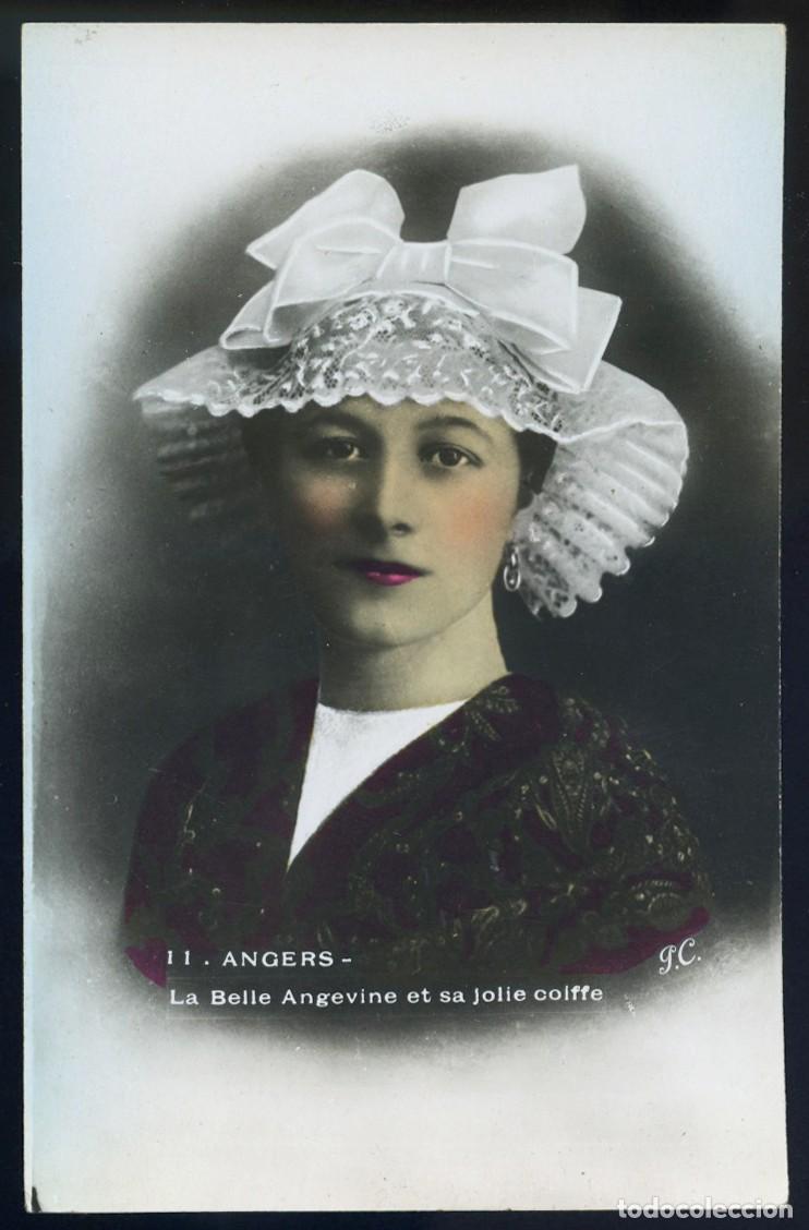 Postais: MUY ANTIGUA POSTAL MUJER FRANCESA DE LA CIUDAD DE ANGERS