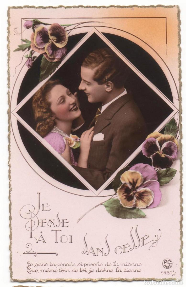 Postais: Postal francesa a&ntilde;os 40- 50 -escrita- pareja rom&aacute;ntica