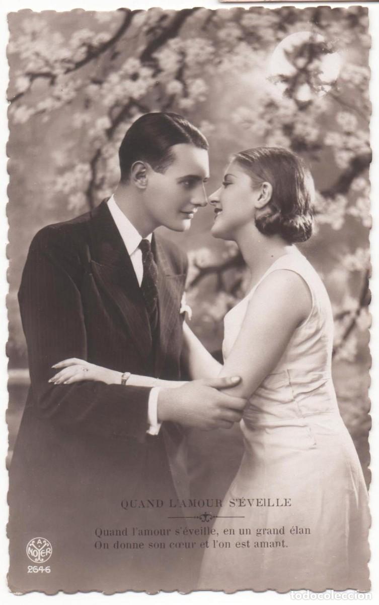 Postais: Postal francesa a&ntilde;os 30 -escrita- pareja rom&aacute;ntica